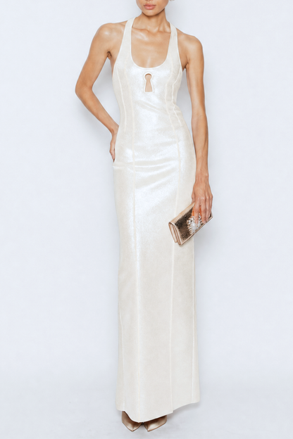 Avia Keyhole Maxi Dress - White