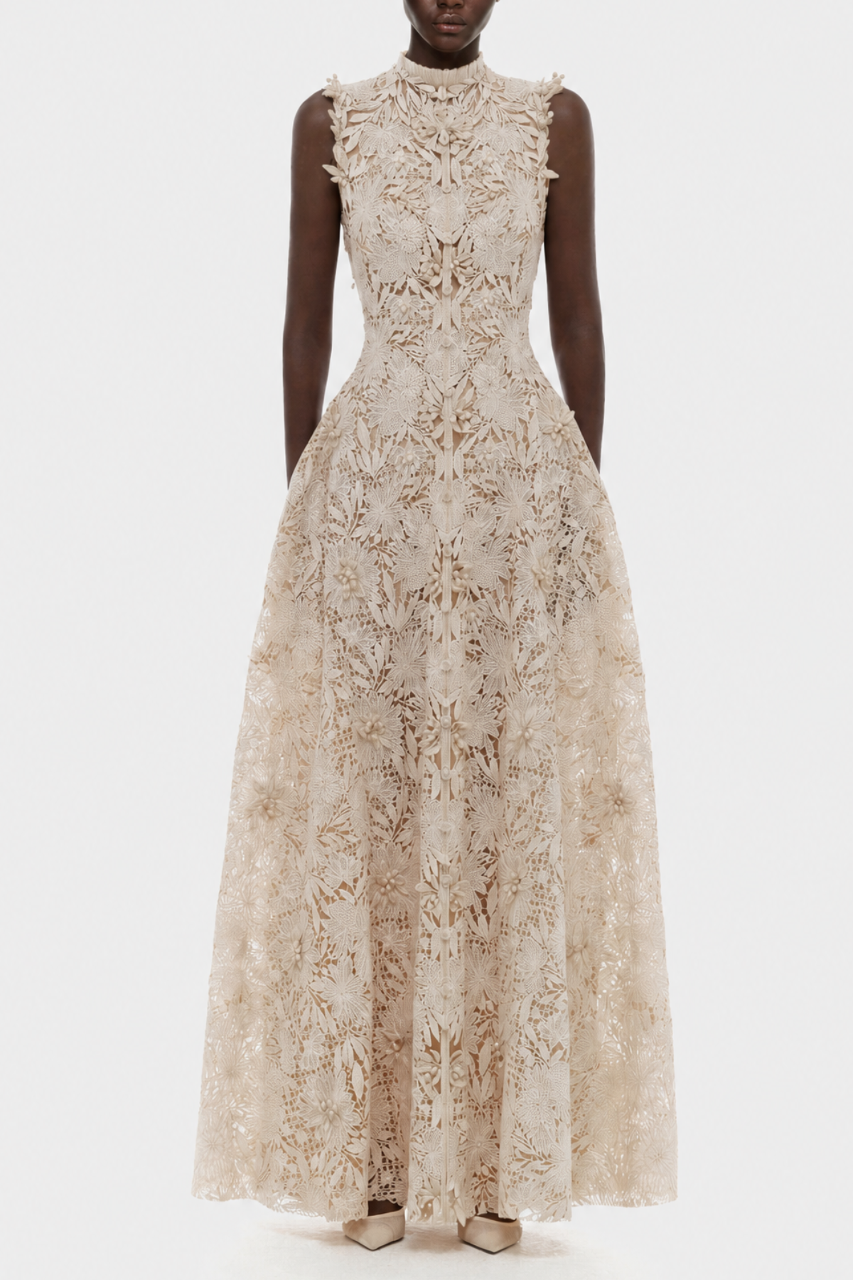 Avila Floral Lace Sleeveless Maxi Dress