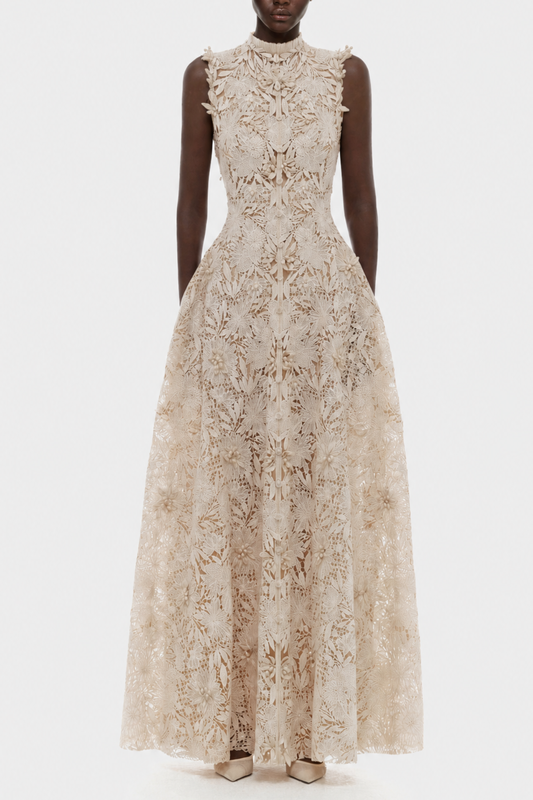 Avila Floral Lace Sleeveless Maxi Dress
