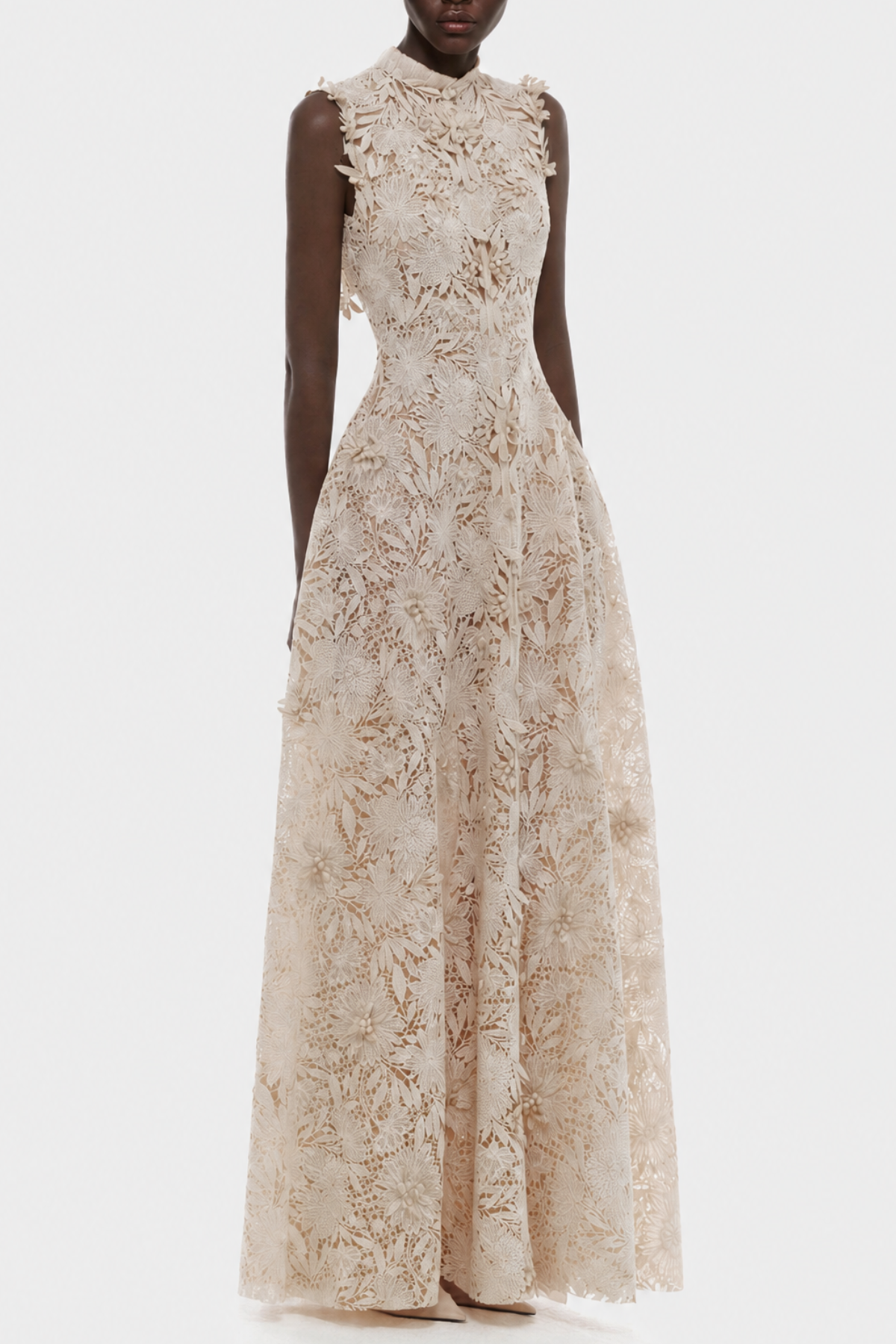 Avila Floral Lace Sleeveless Maxi Dress