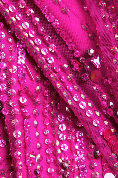 Avital Sequin Embellished Maxi Dress - Hot Pink