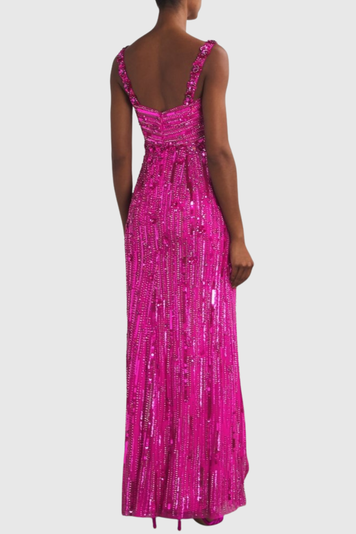 Avital Sequin Embellished Maxi Dress - Hot Pink