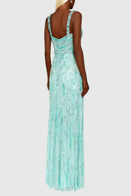 Avital Sequin Embellished Maxi Dress - Mint