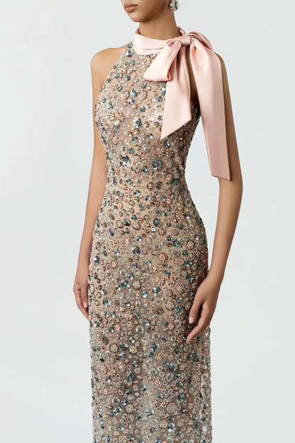 Avonlea Floral Sequin Sleeveless Maxi Dress