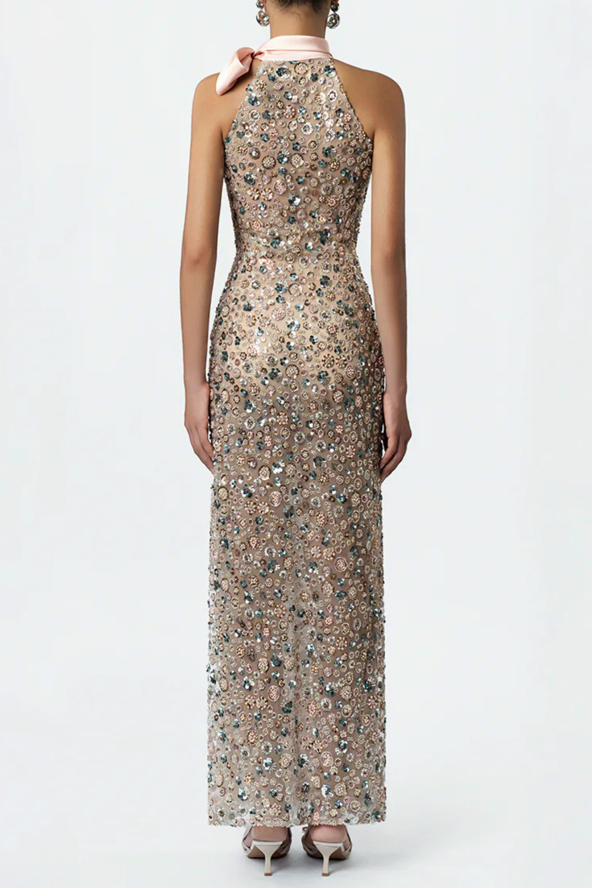 Avonlea Floral Sequin Sleeveless Maxi Dress