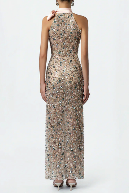Avonlea Floral Sequin Sleeveless Maxi Dress