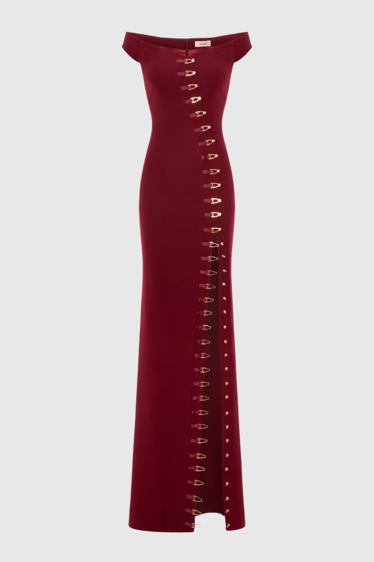 Axela Off Shoulder Split Maxi Dress - Red