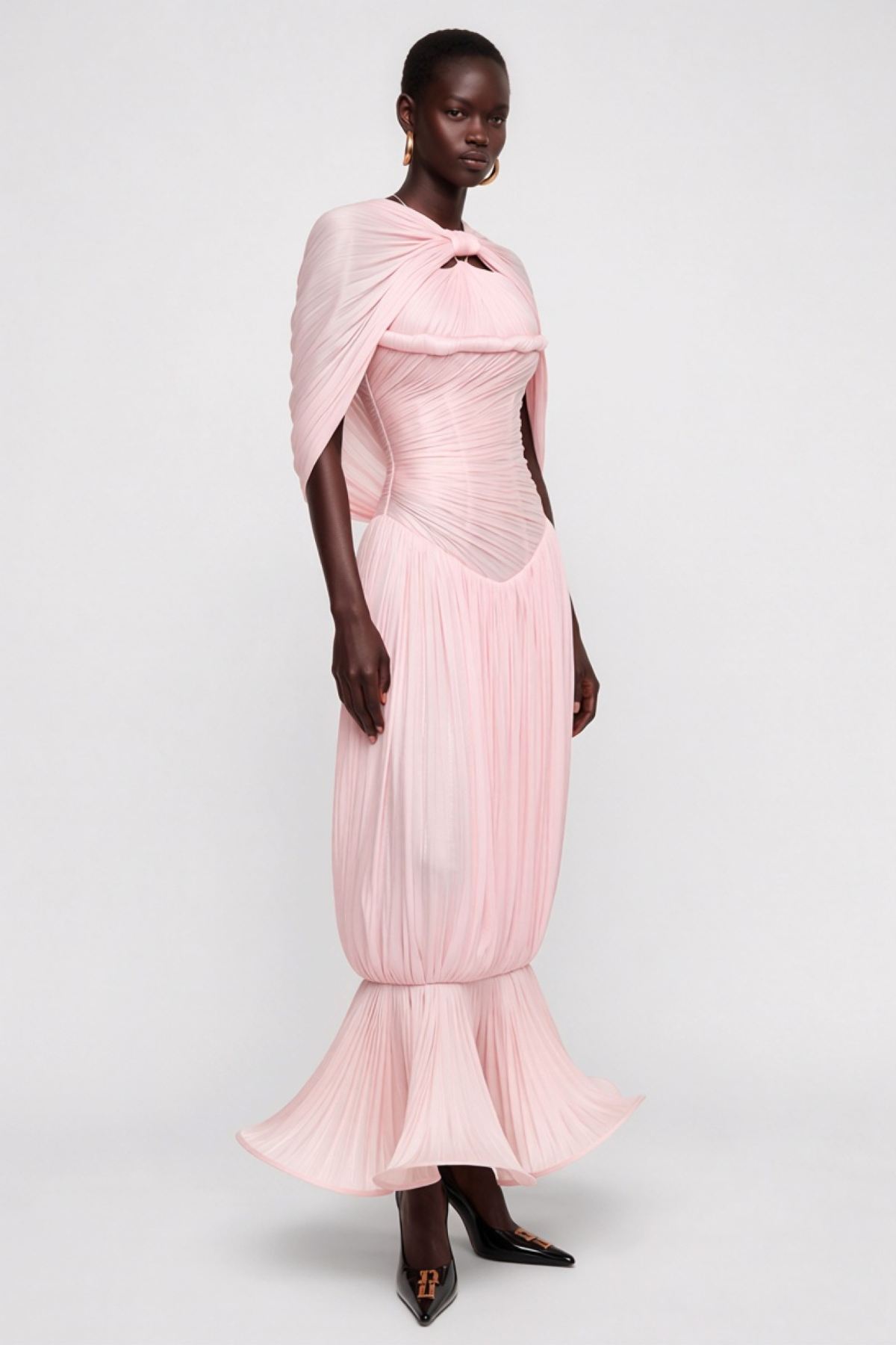 Ayelet Glossy Ruched Maxi Dress