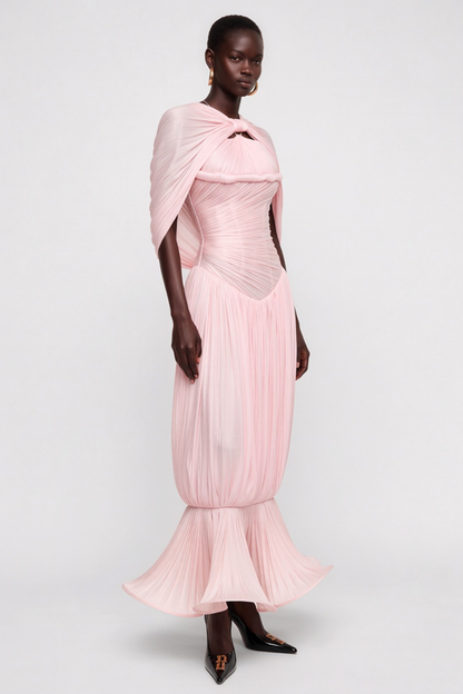 Ayelet Glossy Ruched Maxi Dress