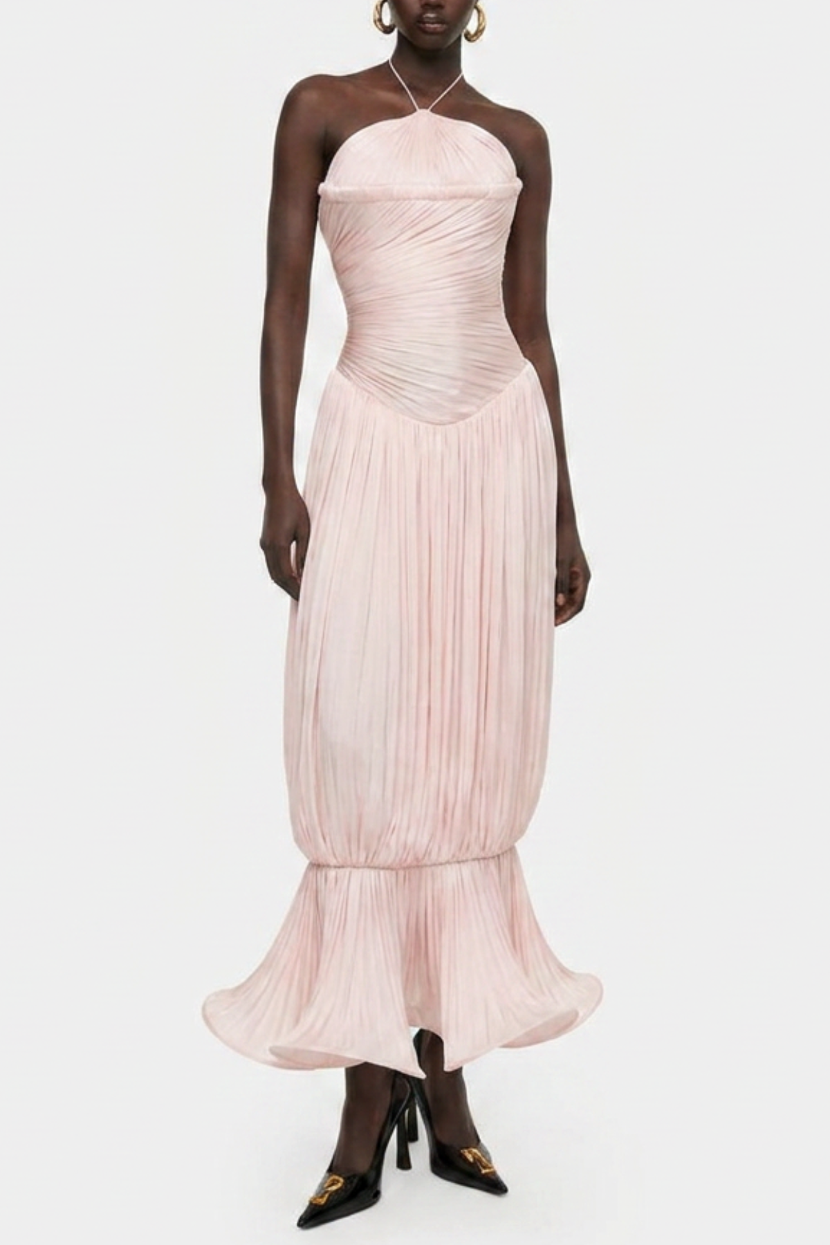 Ayelet Glossy Ruched Maxi Dress