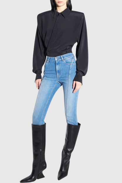 Aziza Split-hem Skinny Jeans