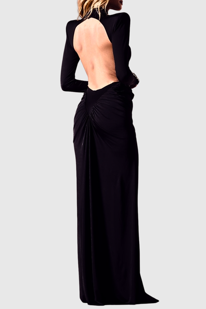 Azizi Ruched Cutout Maxi Dress - Black