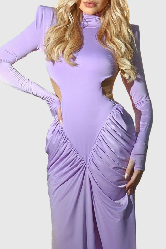 Azizi Ruched Cutout Maxi Dress - Purple
