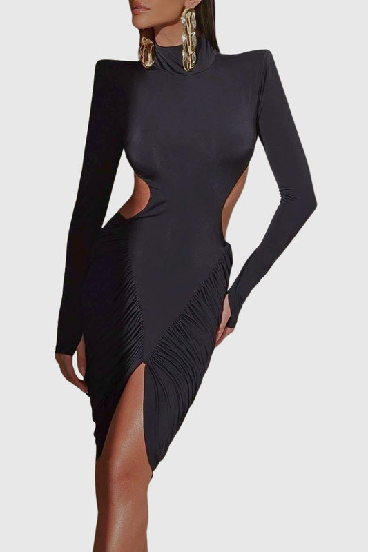 Azizi Ruched Cutout Mini Dress