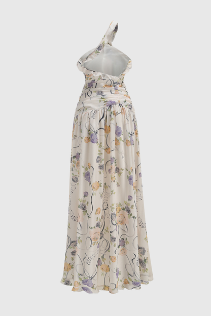 Azriel Floral Print One Shoulder Maxi Dress