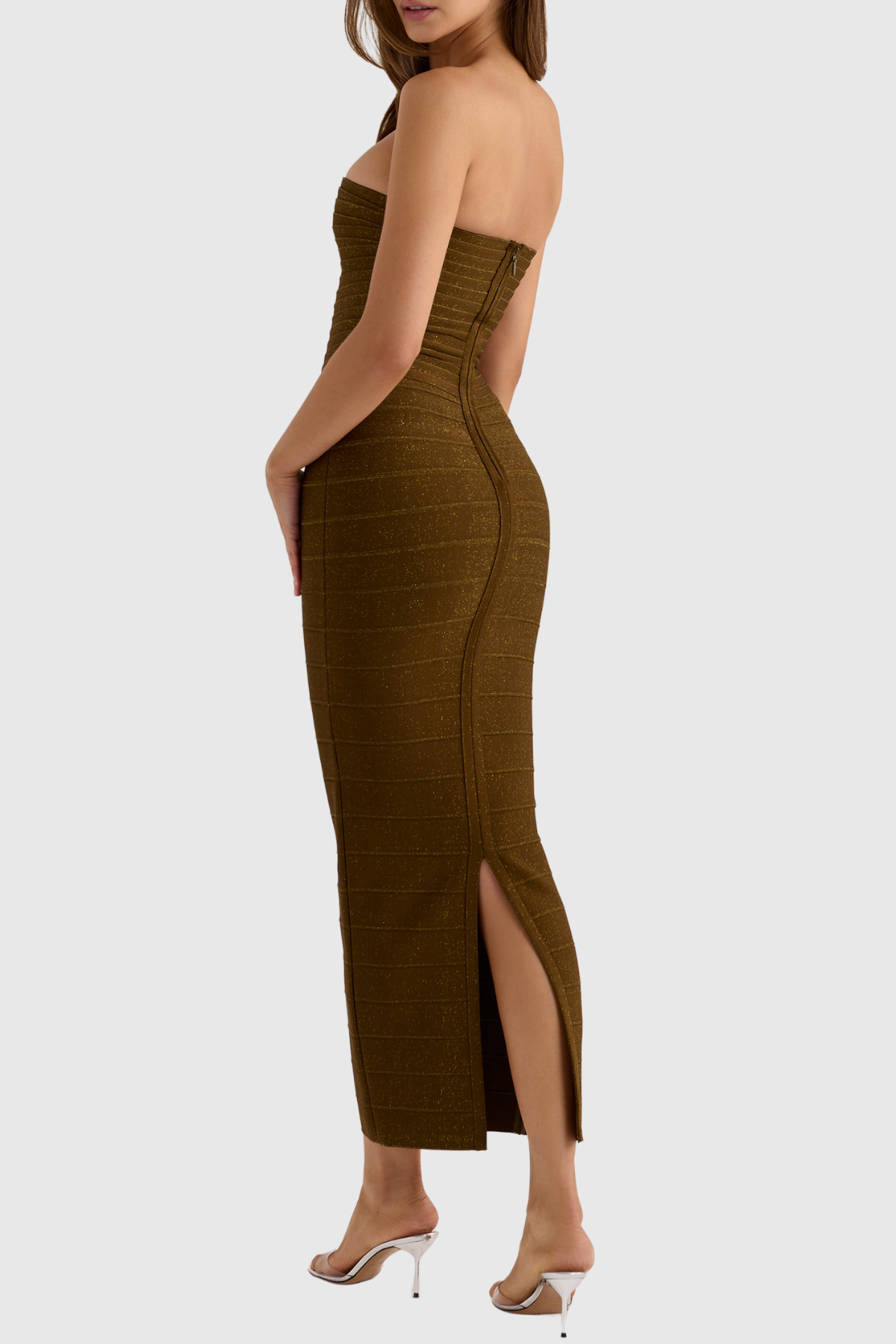 Azure Strapless Maxi Bandage Dress - Brown