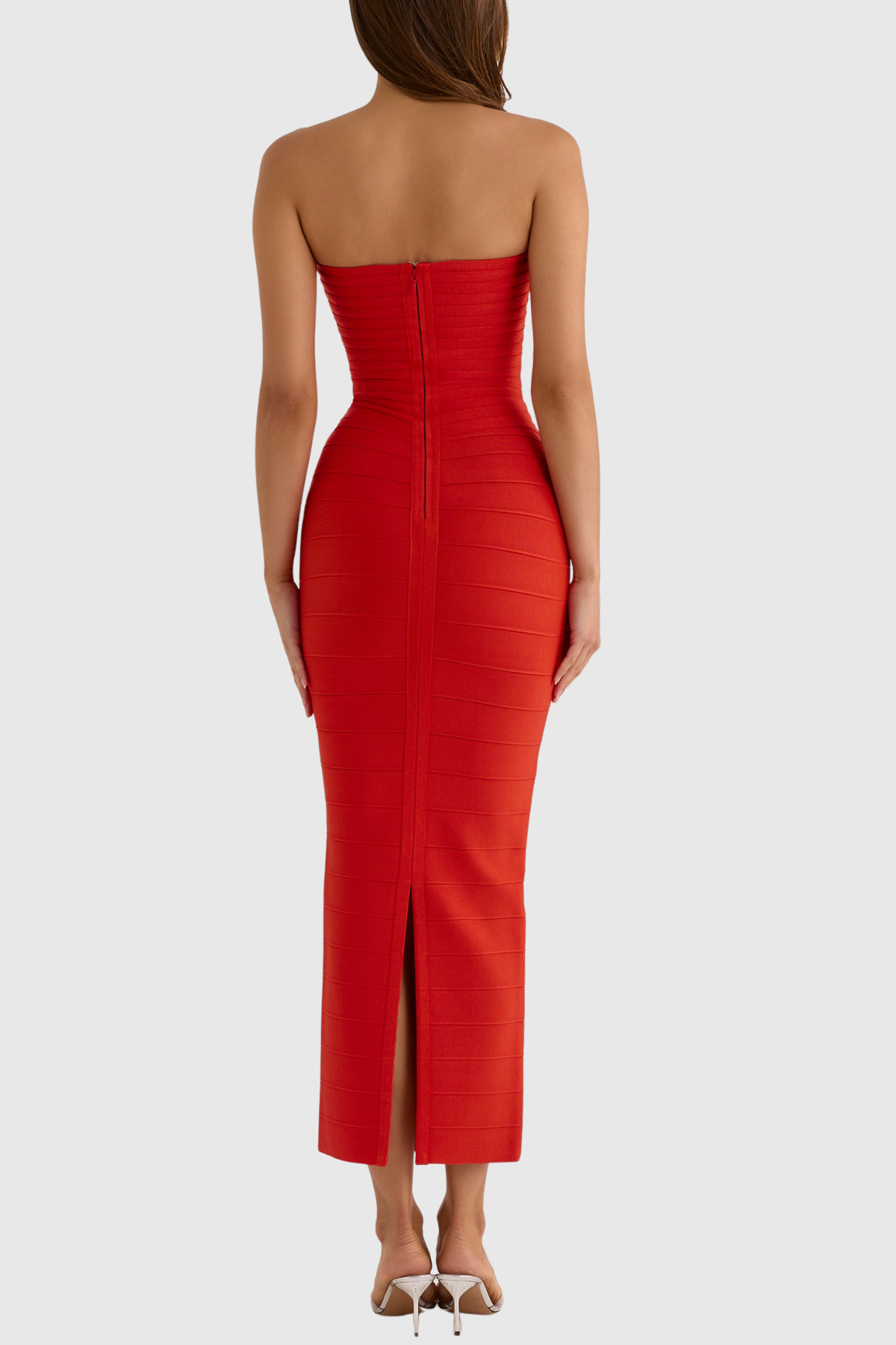 Azure Strapless Maxi Bandage Dress - Orange