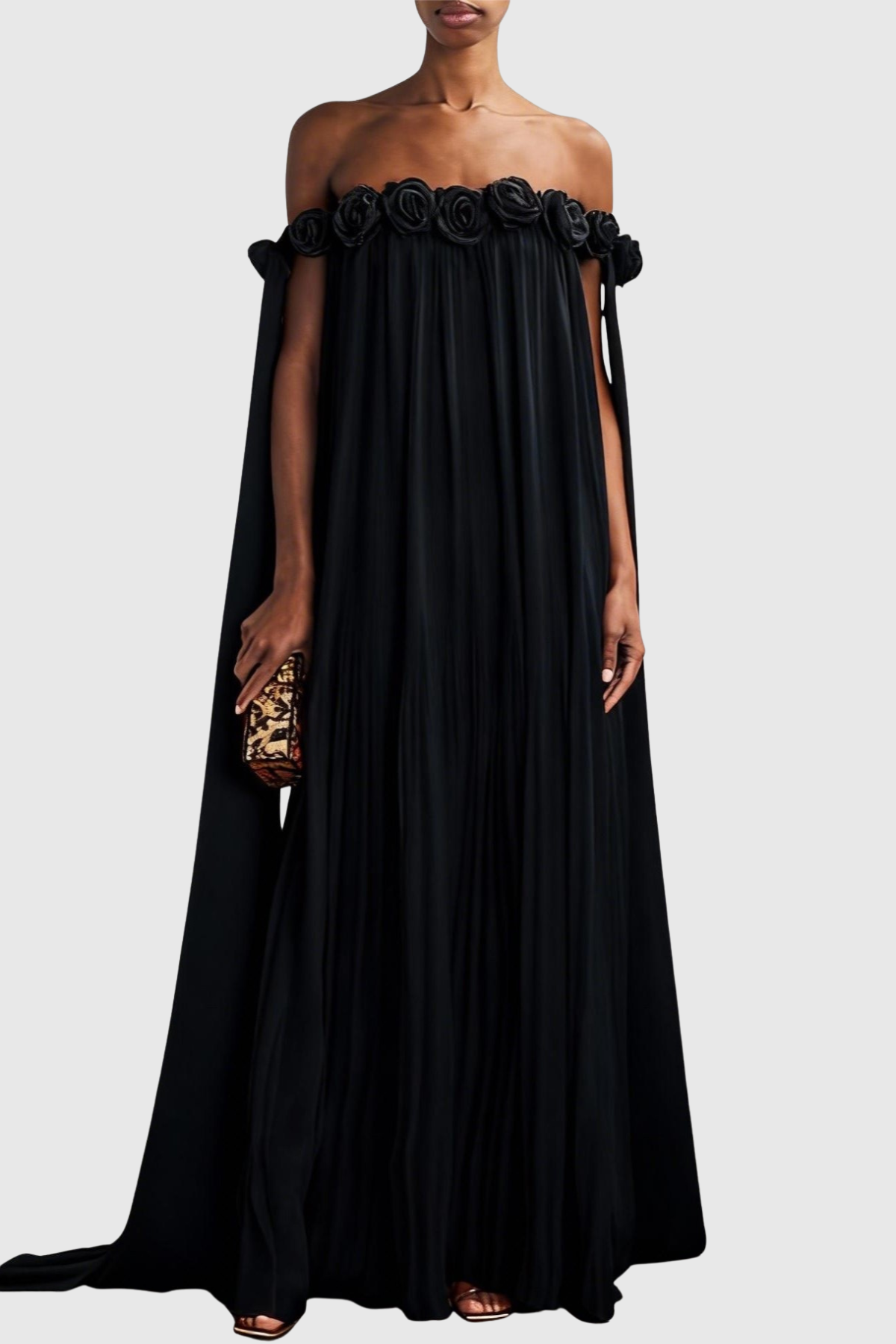 Baldwin Floral Off Shoulder Maxi Dress - Black