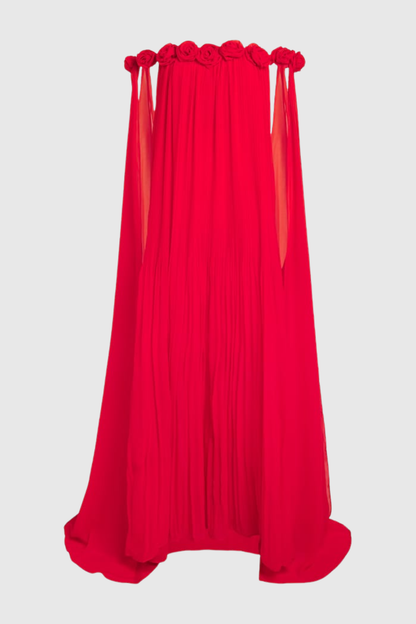 Baldwin Floral Off Shoulder Maxi Dress - Red