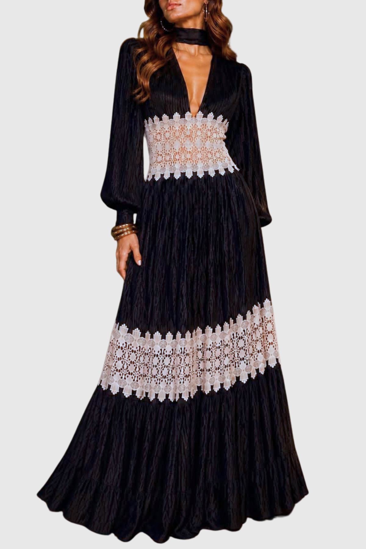 Bamina Lace Velvet Maxi Dress