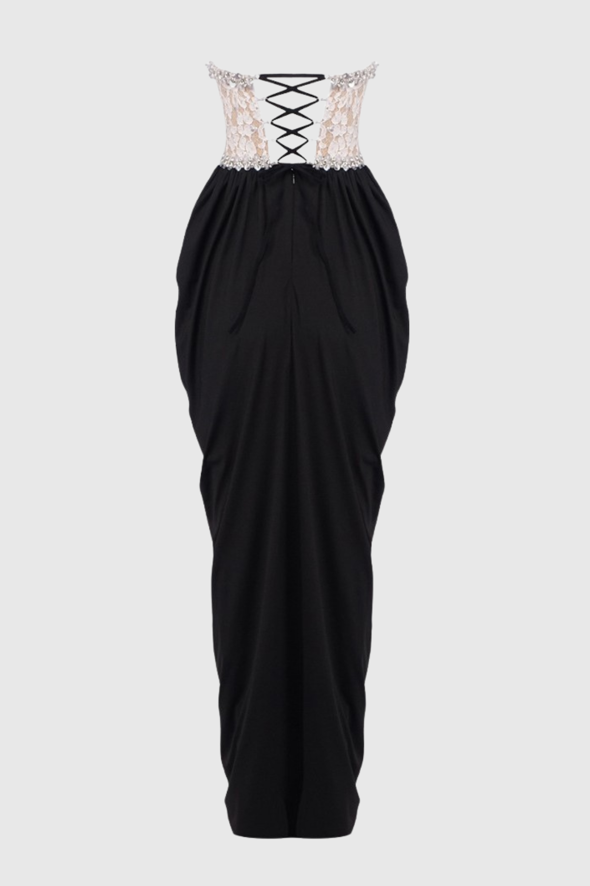 Bantya Strapless Lace Split Maxi Dress