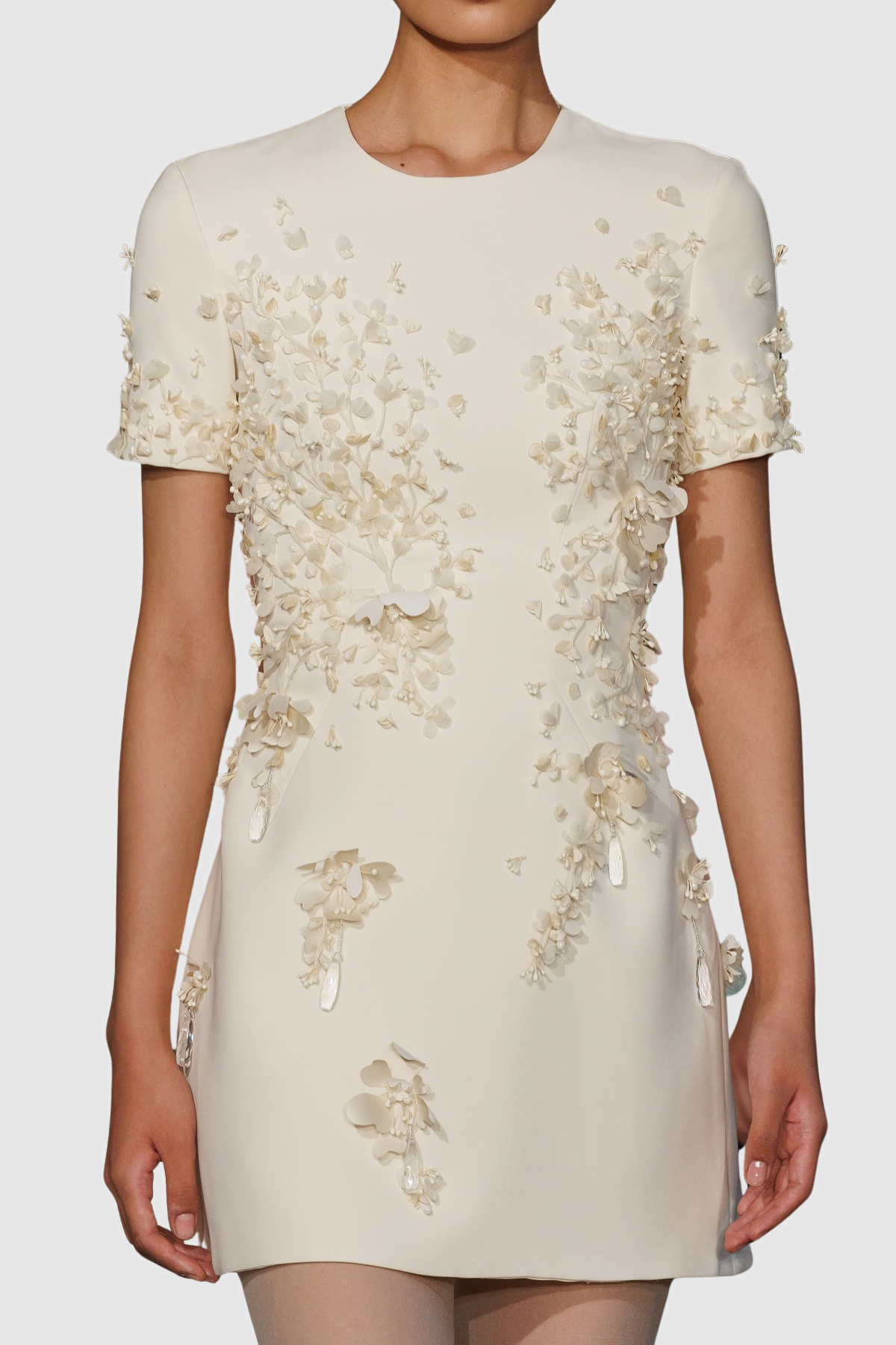 Baraka Floral Appliqué Mini Dress