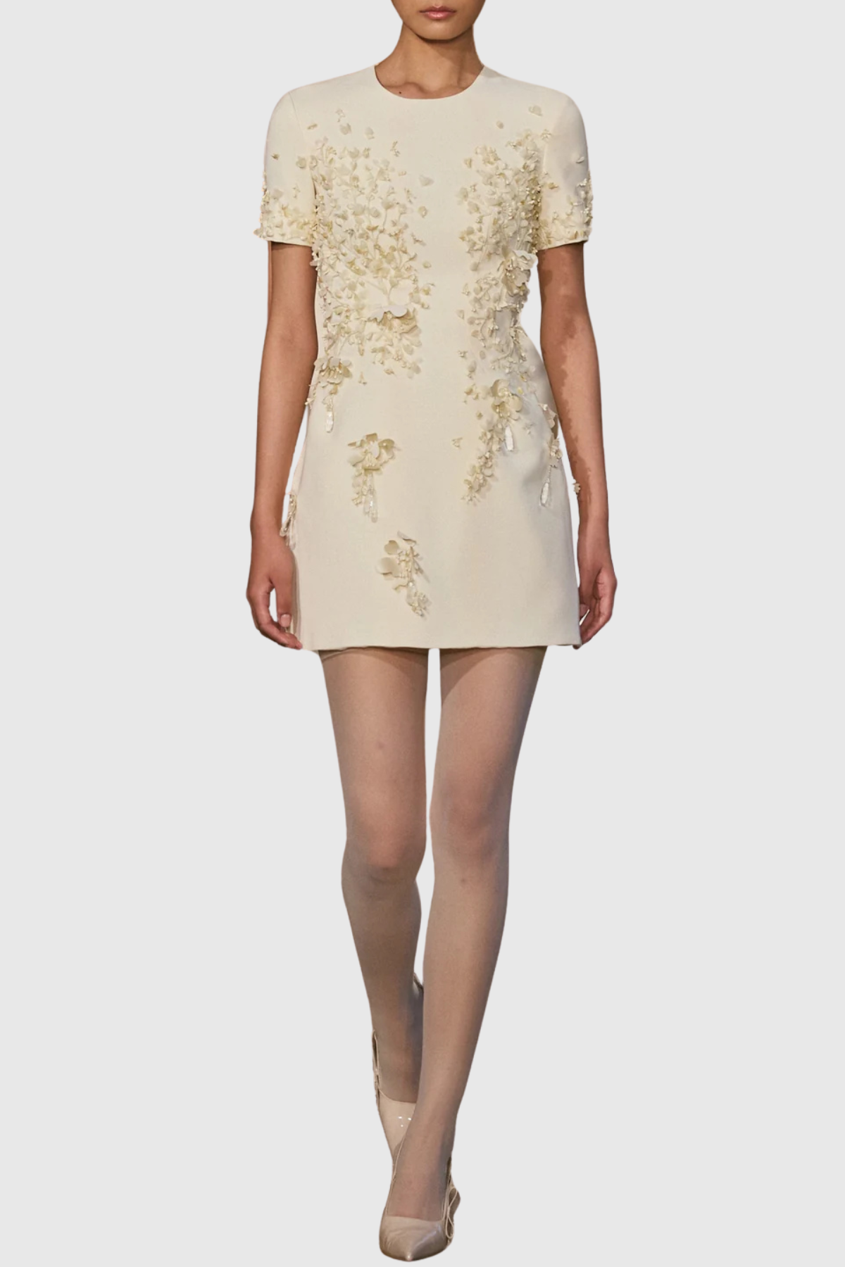 Baraka Floral Appliqué Mini Dress
