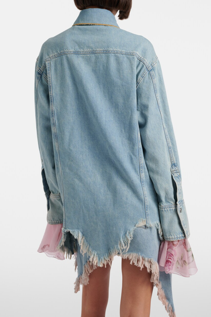 Bardot Asymmetric Frayed Mini Skirt