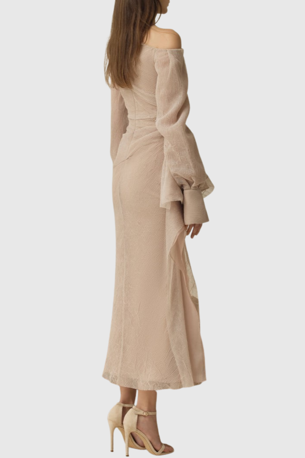 Basila Asymmetrical Ruched Midi Dress