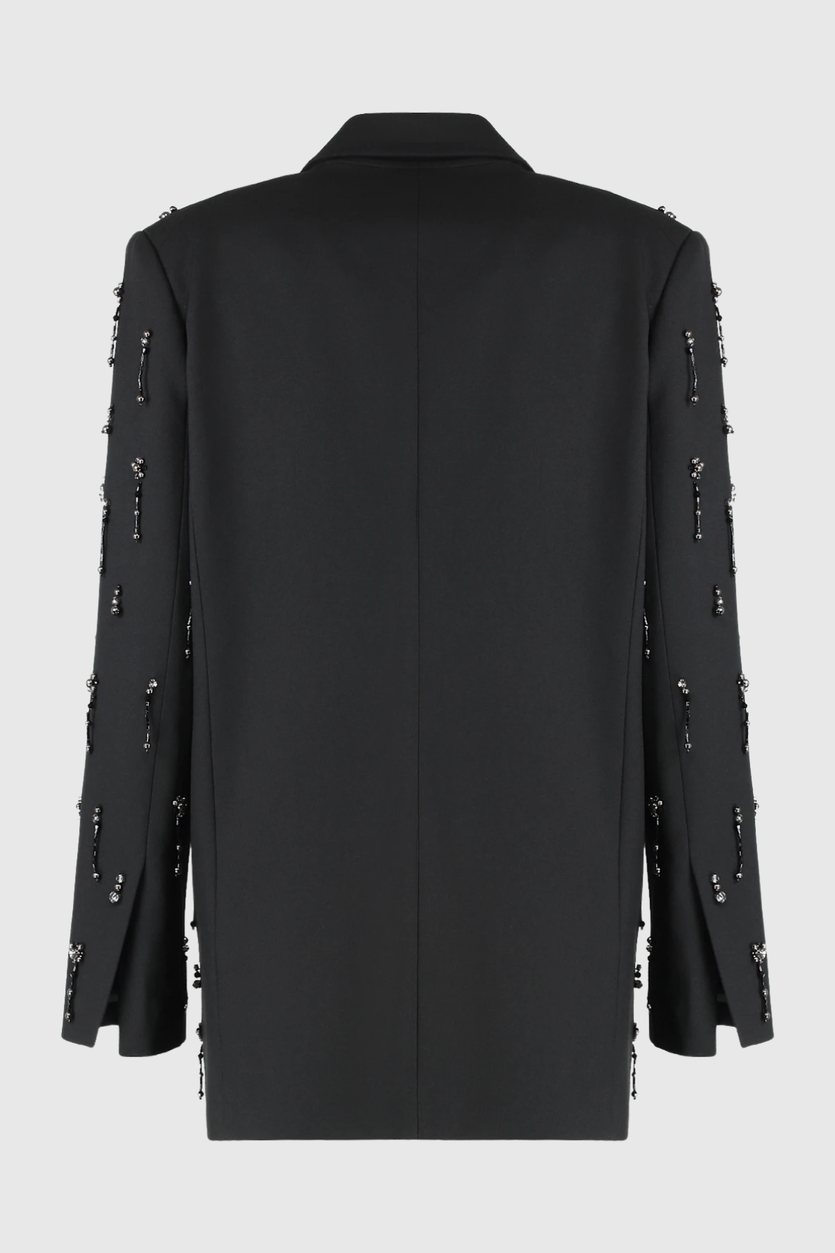Batesa Crystal Fringe Embellished Blazer - Black
