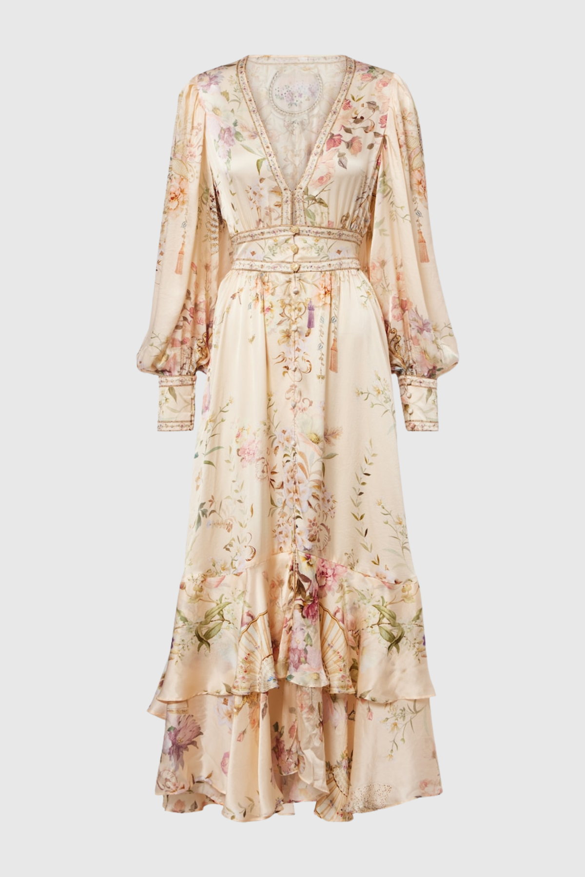 Bathsha Floral Print Long Sleeve Maxi Dress