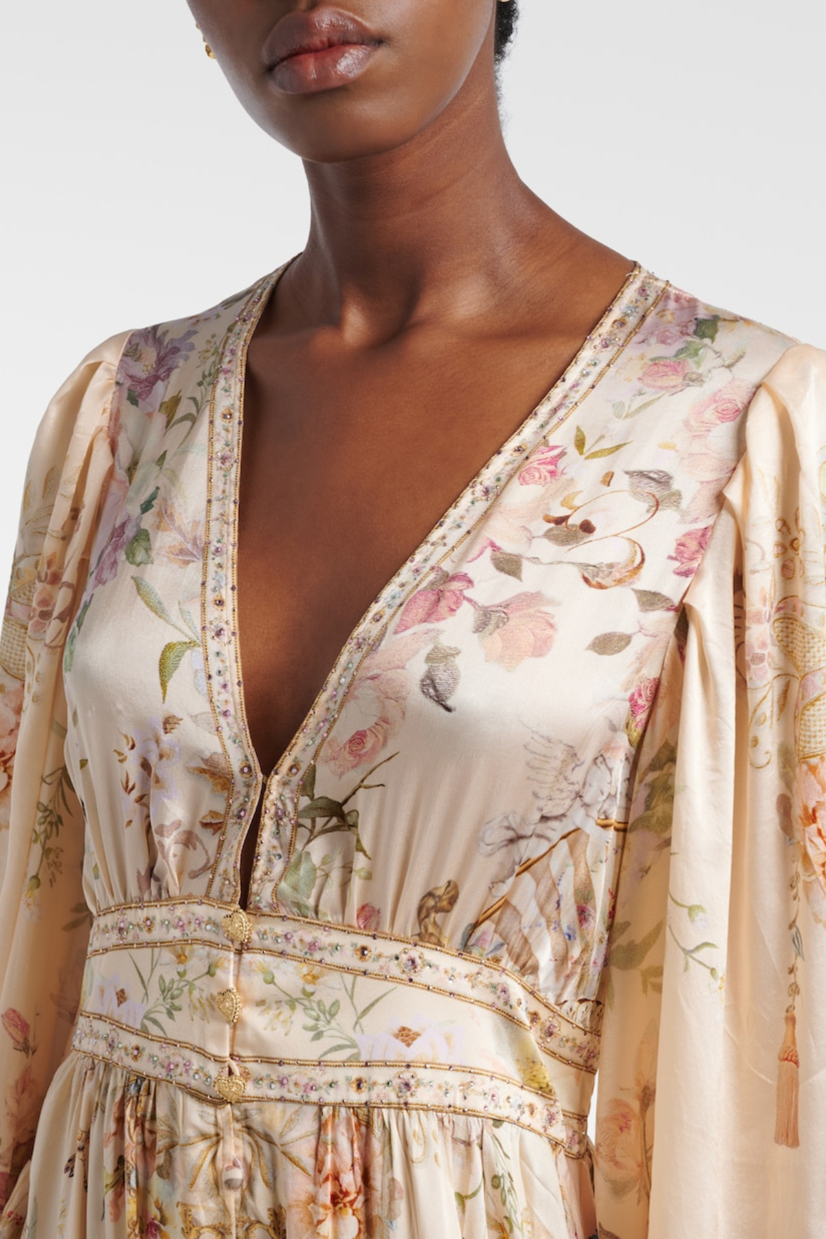 Bathsha Floral Print Long Sleeve Maxi Dress