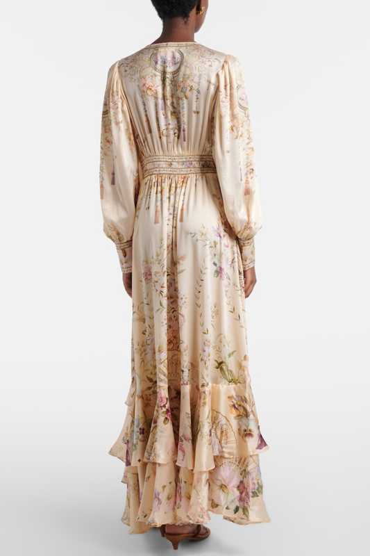 Bathsha Floral Print Long Sleeve Maxi Dress