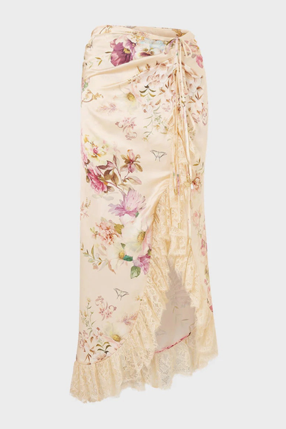 Bathsha Foral Lace Trim Top
