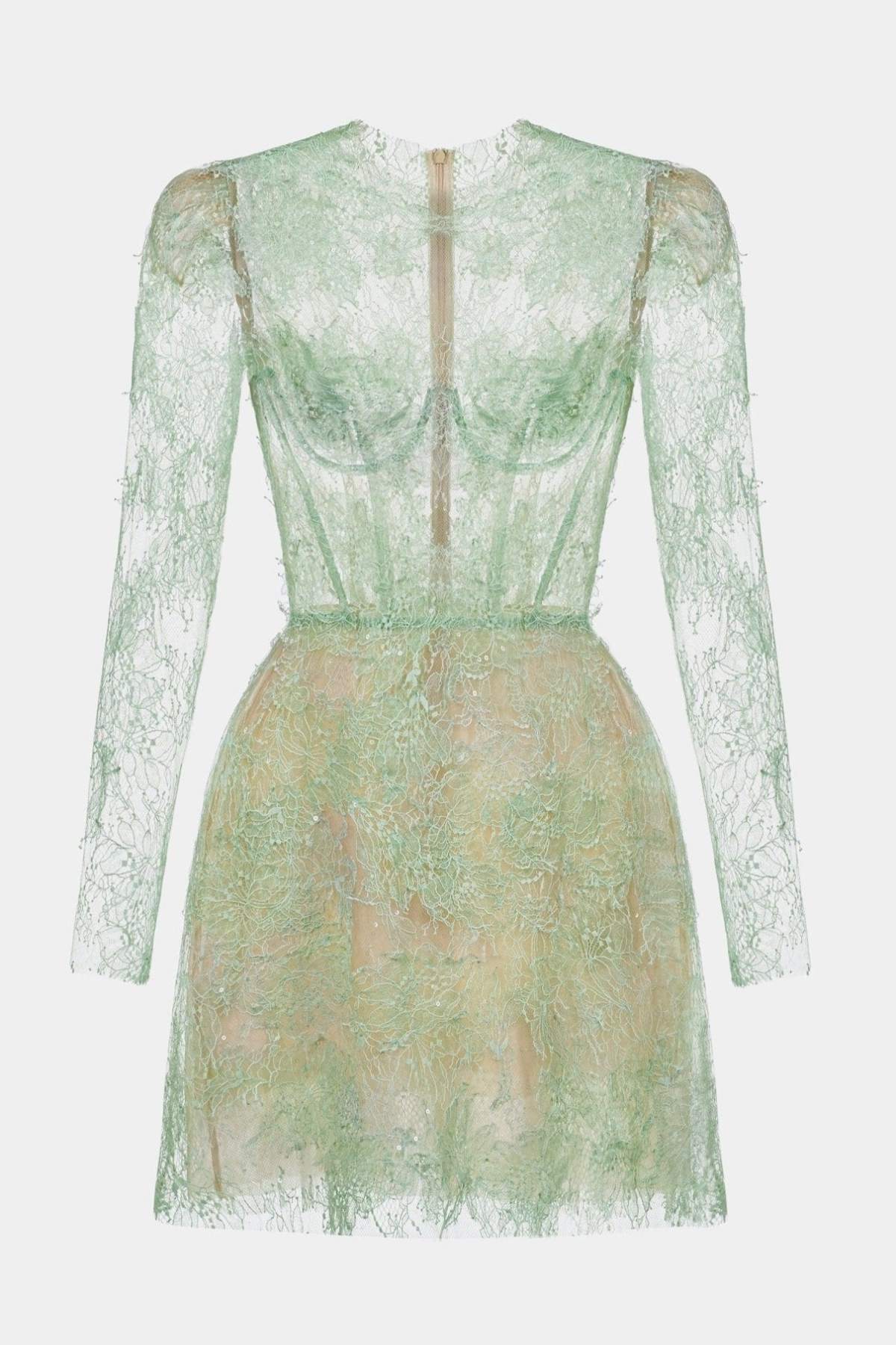Batya Lace Long Sleeve Mini Dress - Mint