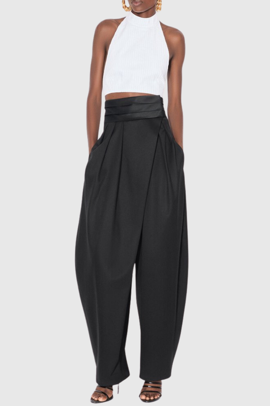 Bavian Satin Waist Round Pants