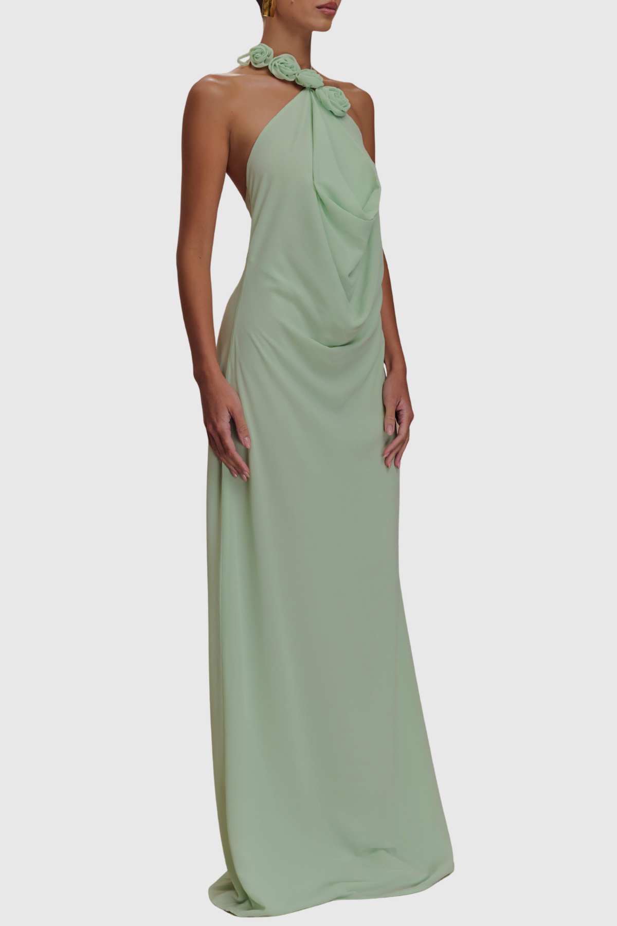 Bavina Floral Halter Maxi Dress