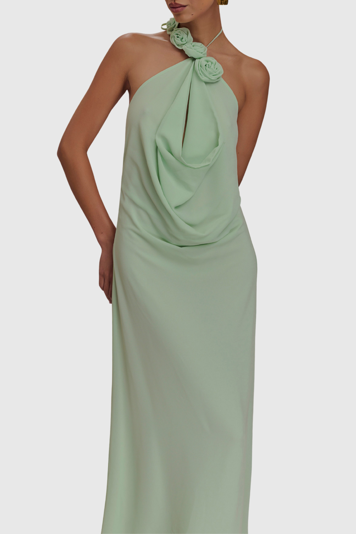 Bavina Floral Halter Maxi Dress