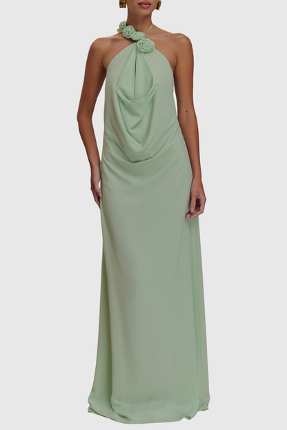 Bavina Floral Halter Maxi Dress