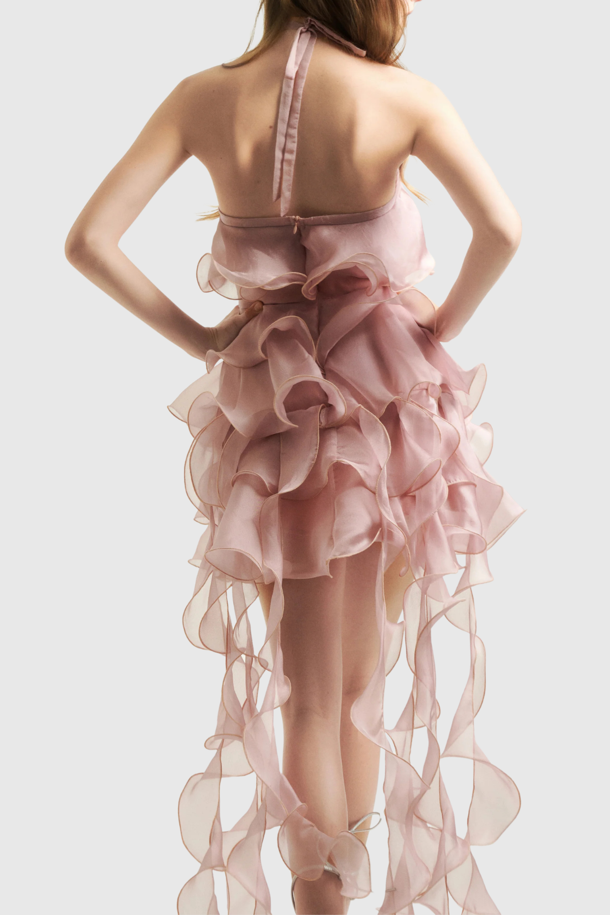 Beatris Halter Ruffle Mini Dress