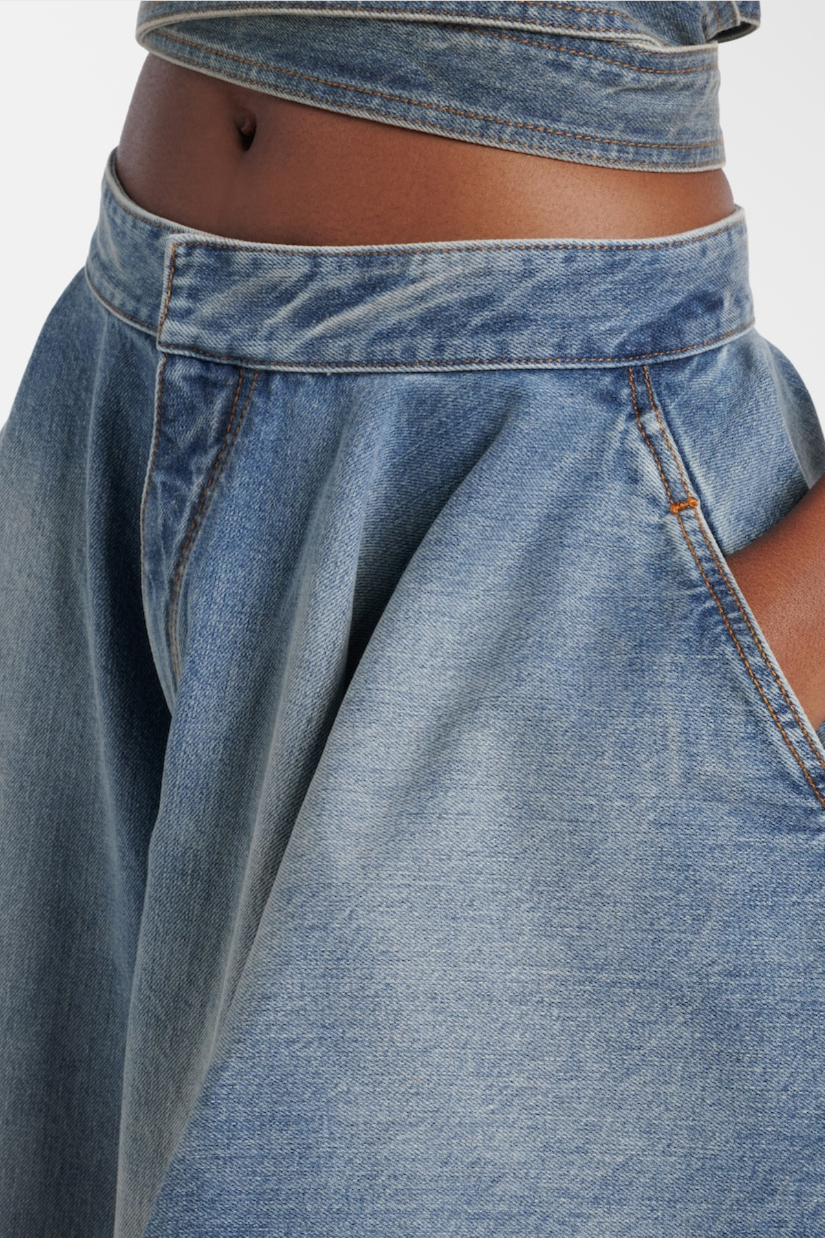 Beatriz Draped Tapered Jeans