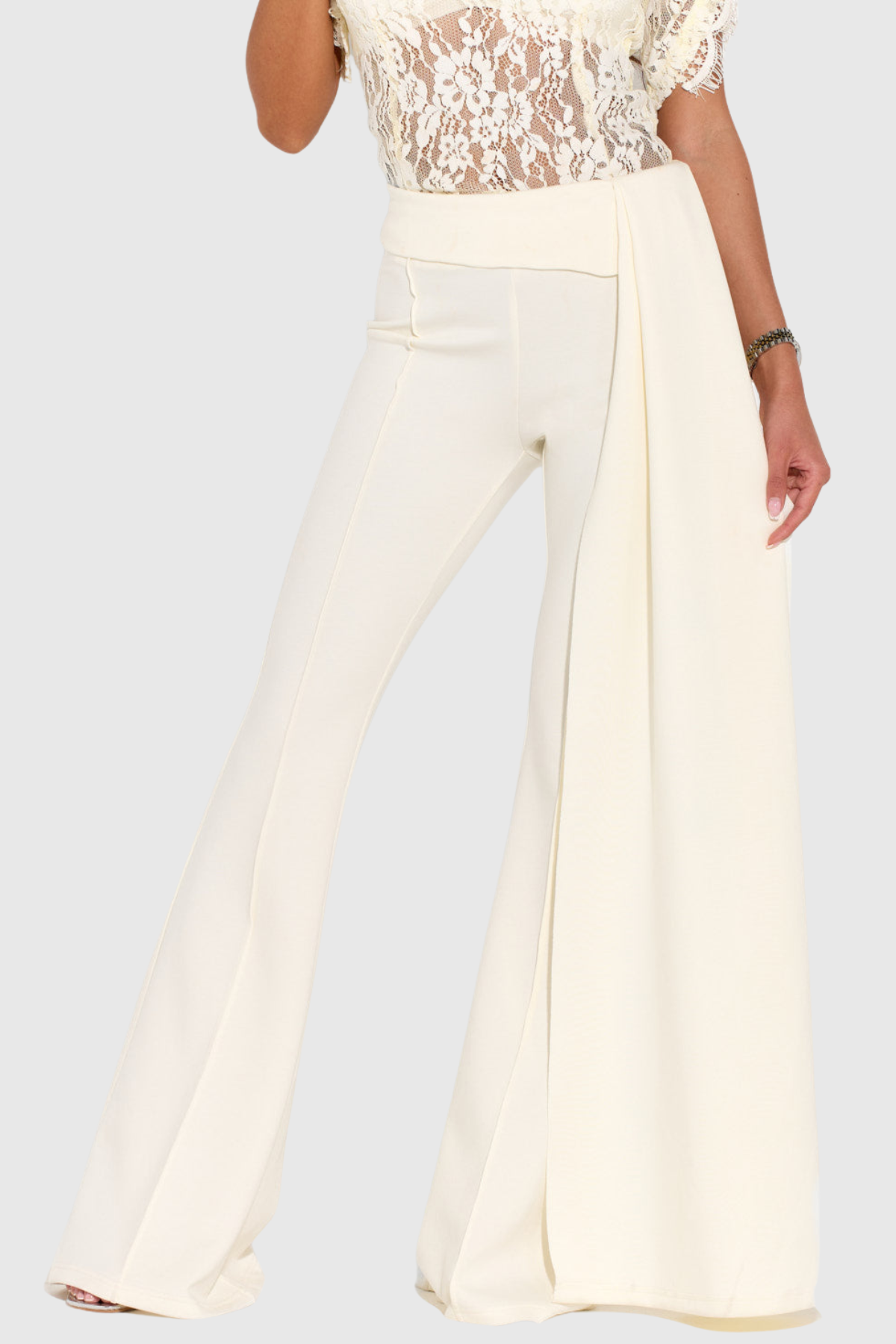 Becketa Lace Top & Pants Set - Yellow