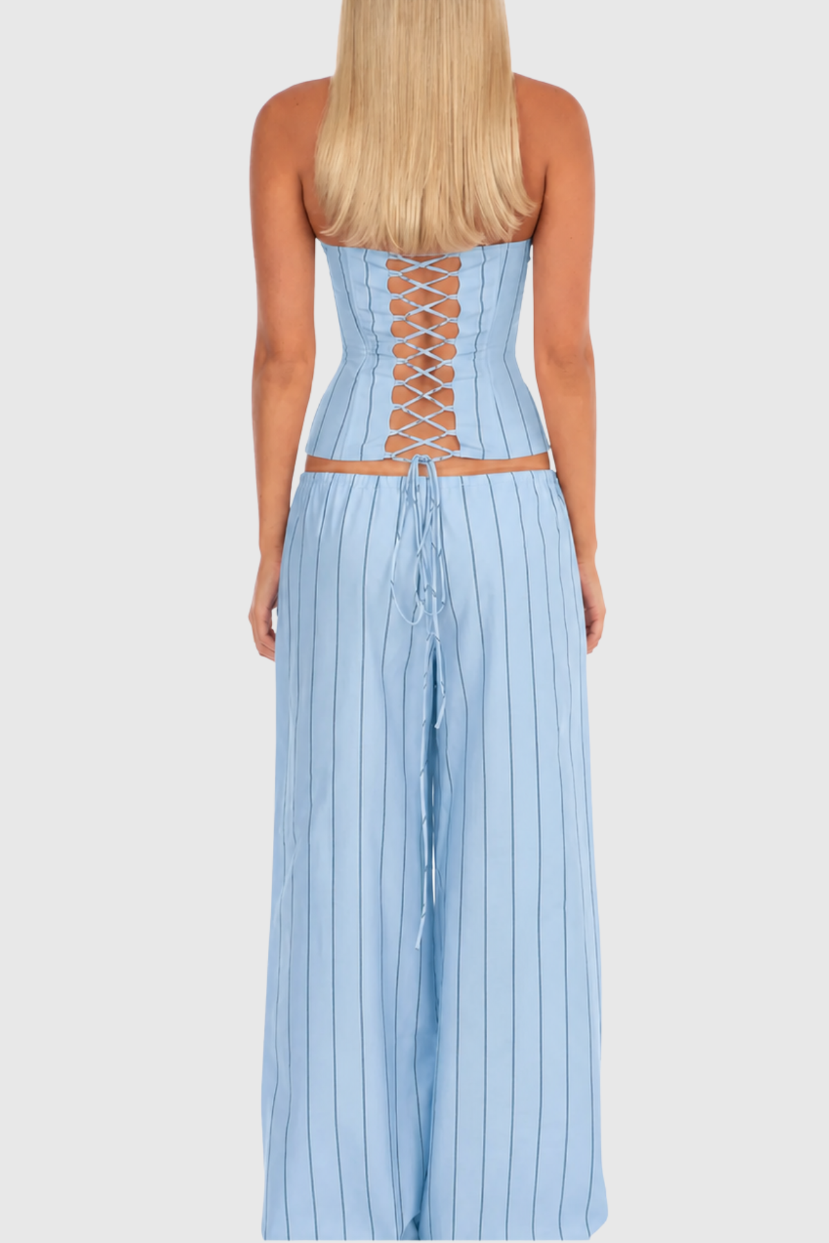 Behati Stripe Top & Pants Set - Blue