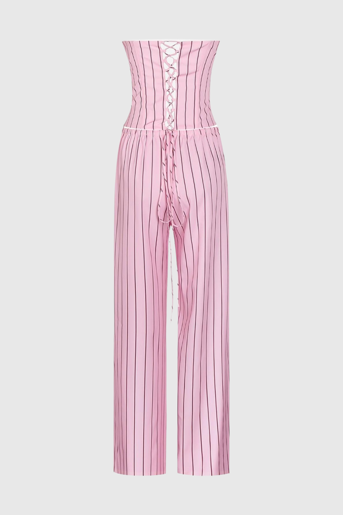 Behati Stripe Top & Pants Set - Pink
