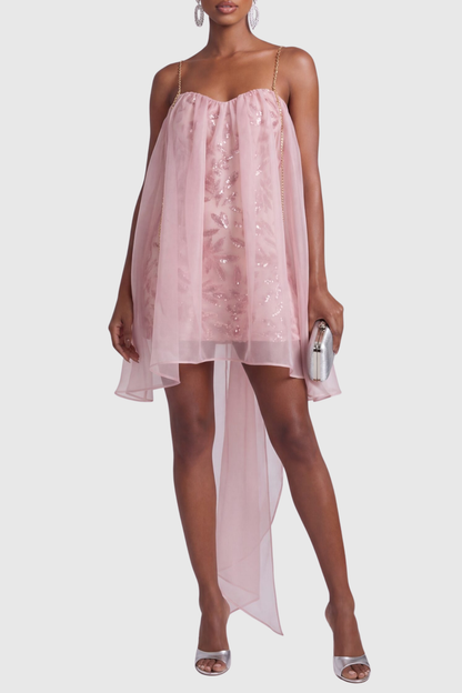 Belami Mesh Sequin Embellished Mini Dress