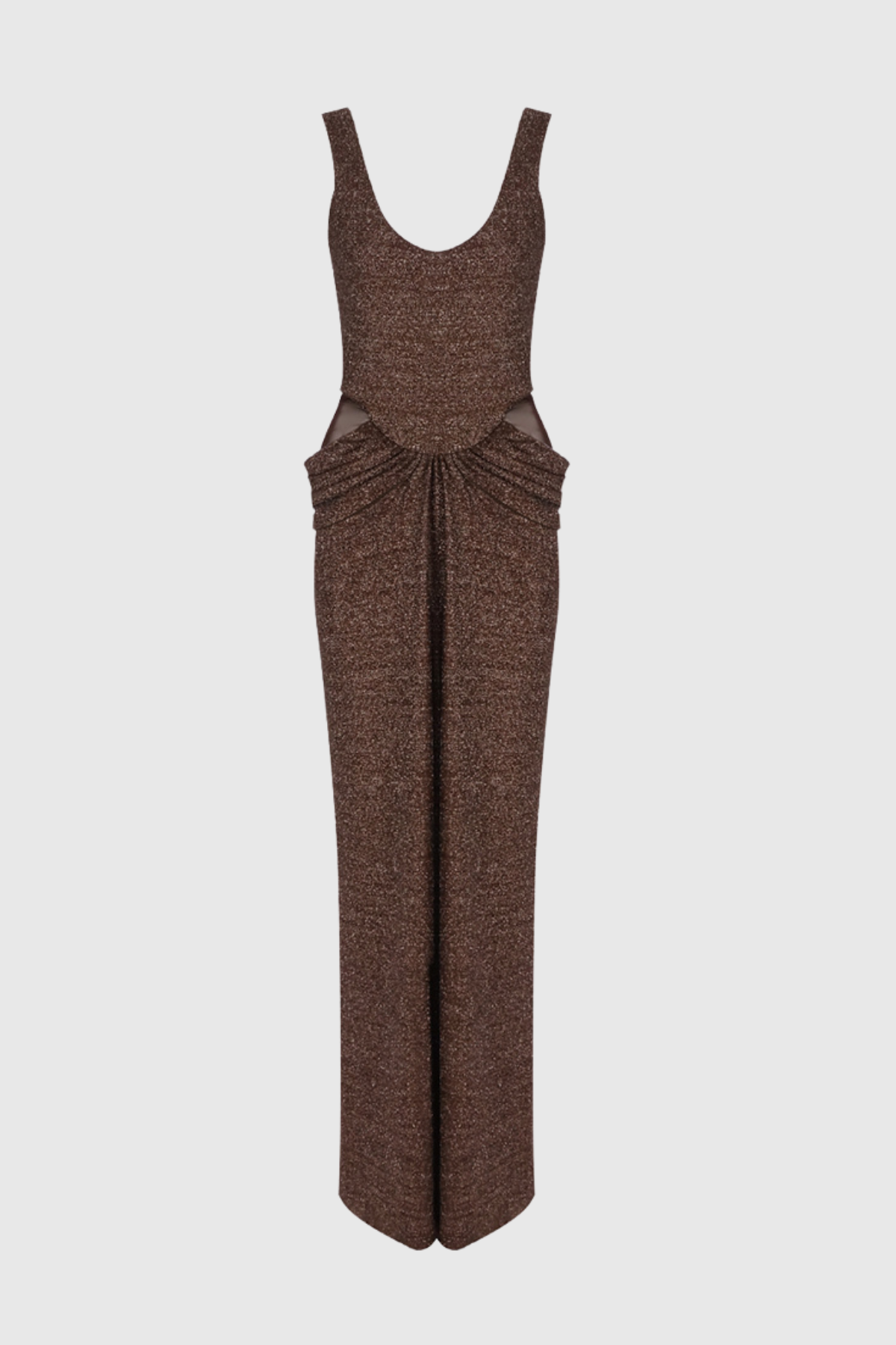 Beliaia Mesh Cape Glitter Maxi Dress