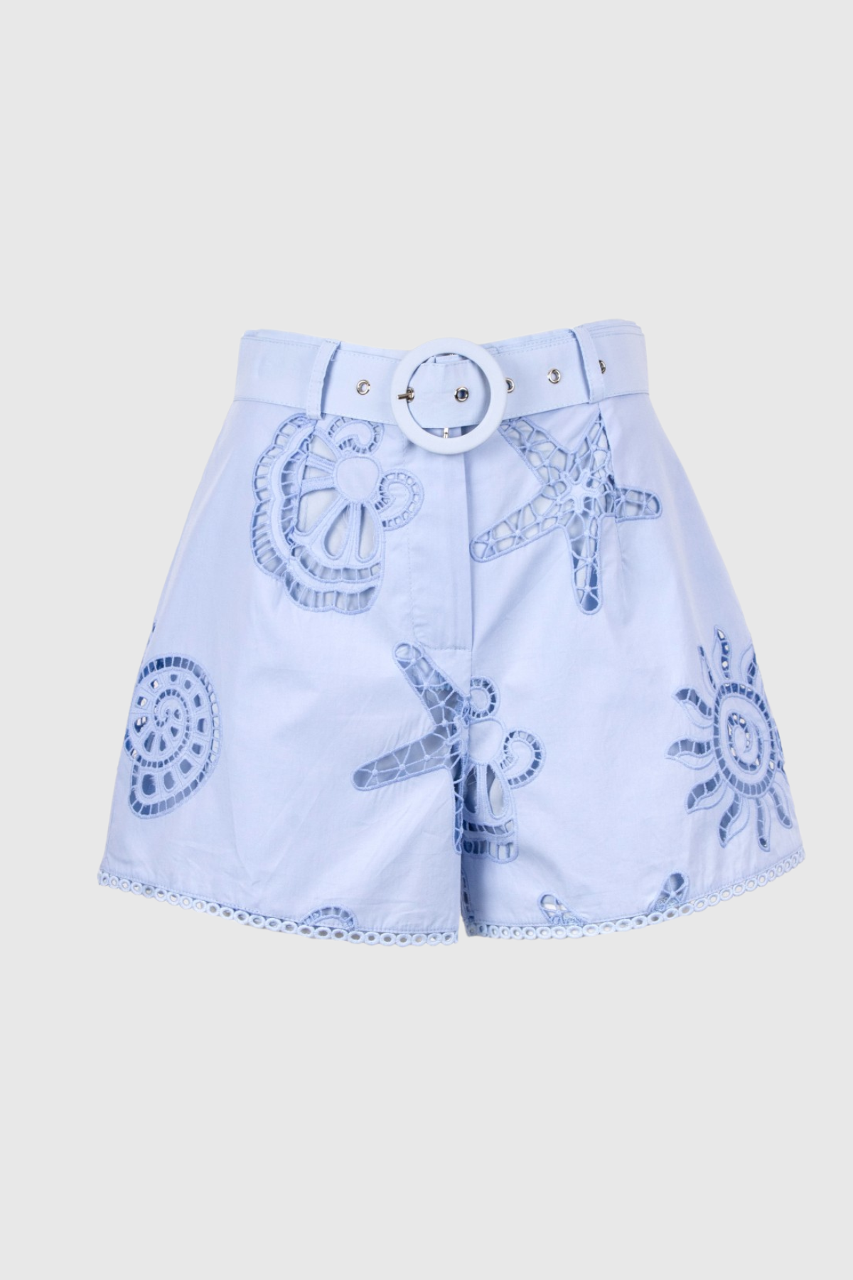 Bellero Starfish Embroidered Shirt & Shorts Set - Blue