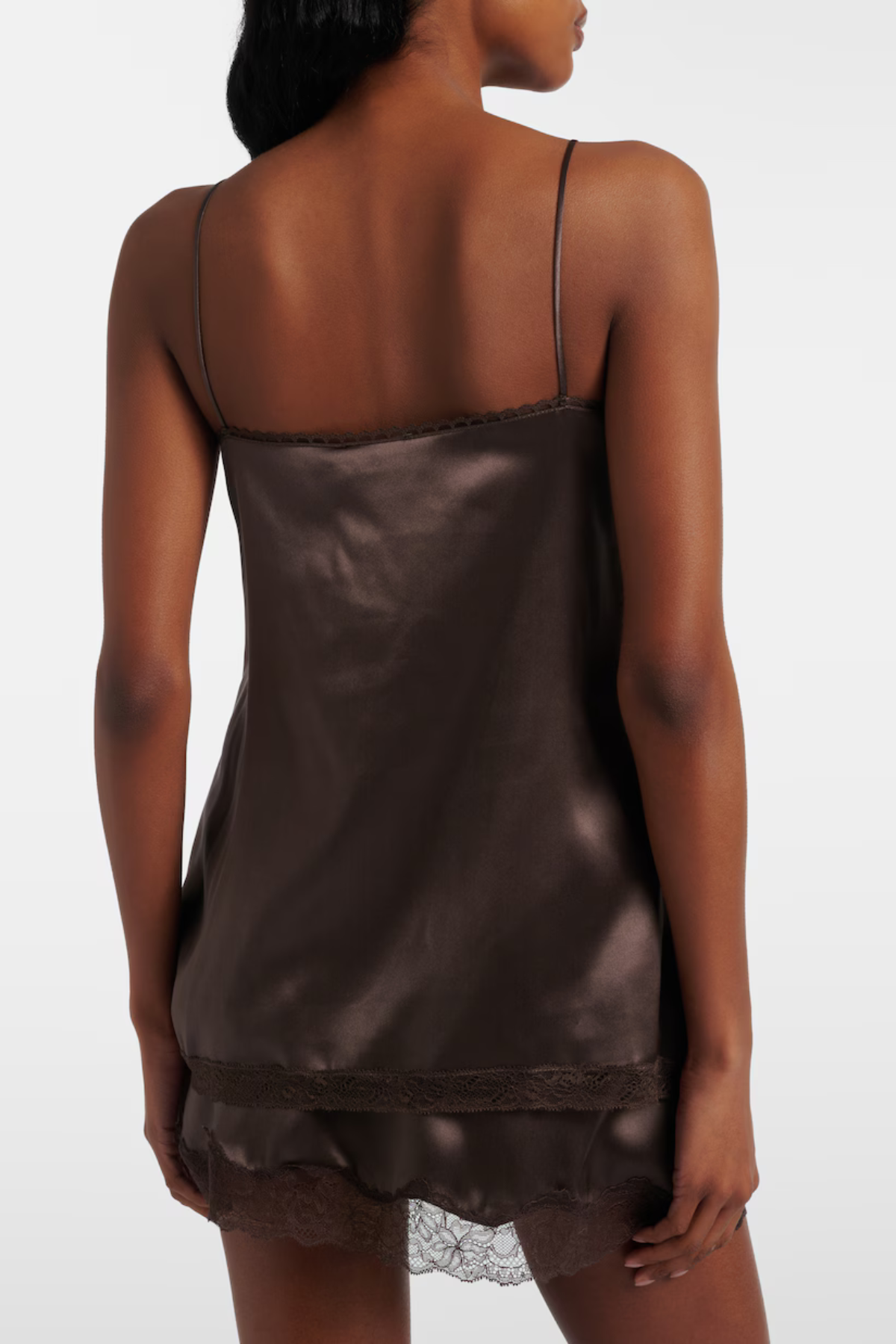 Benicia Floral Appliqué Lace Top - Brown