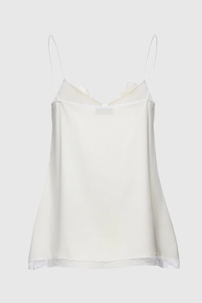 Benicia Floral Appliqué Lace Top - White