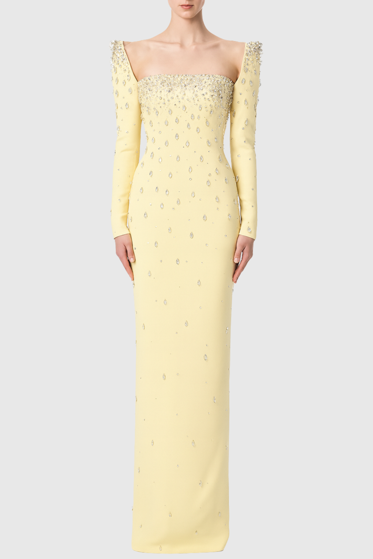 Bentla Crystal Embellished Maxi Dress - Yellow